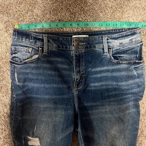 Lane Bryant High Waist Straight Raw Hem Flex Magic Blue Jeans Size 14 - Picture 5 of 6